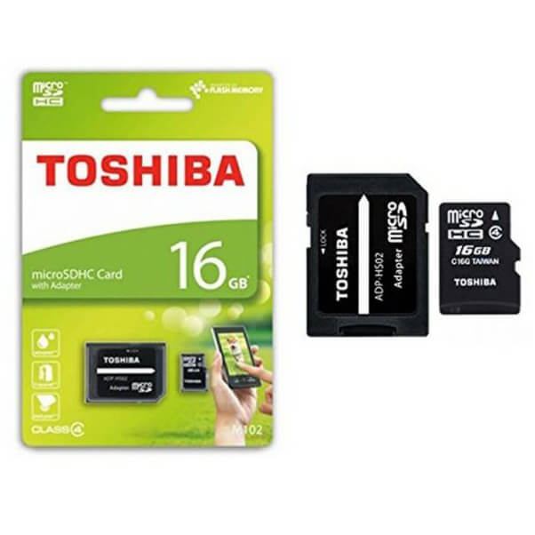 Toshiba 16Gb microSDHC card with adapter