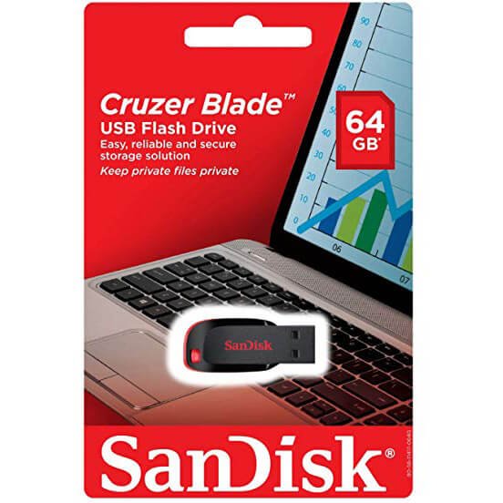 SanDisk Cruzer Blade USB Flash Drive 64Gb