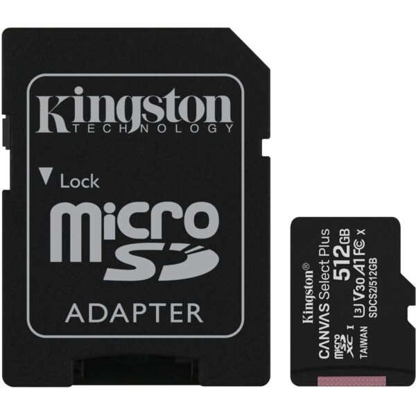 512GB microSDXC Canvas Select Plus 100R A1 C10 Card + Adapter