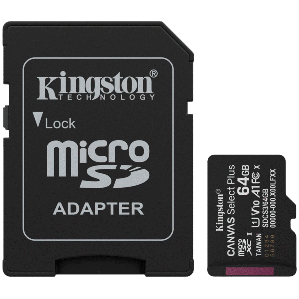 64GB microSDXC Canvas Select Plus Gen3 100MB/s A1 Card + Adapter