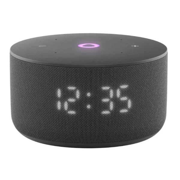 Yandex Station Mini 3, qara (YNDX-00027), saatlı (ağıllı kolonka, səsli köməkçi ilə)