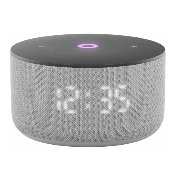 Yandex Station Mini 3, boz (YNDX-00027), saatlı (ağıllı kolonka, səsli köməkçi ilə)