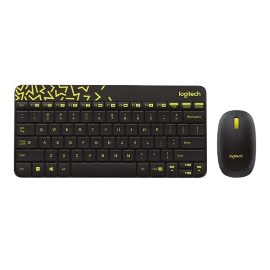 Logitech Wireless Combo MK240 Nano Russian Layout - BLACK/CHARTREUSE (920-008213)