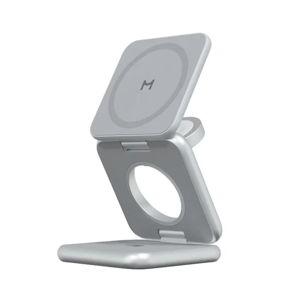 Wireless charger Magssory Fold Pro 3 in 1 for Apple Silver (WCH063s)